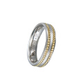 CNC Sparkle Pattern Couple Rings Jewelry for Men and Women in 316L Stainless Steel